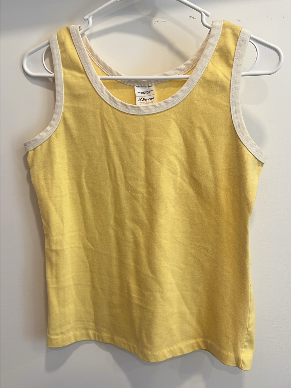 jcpenney Yellow Tank with Cream Trim